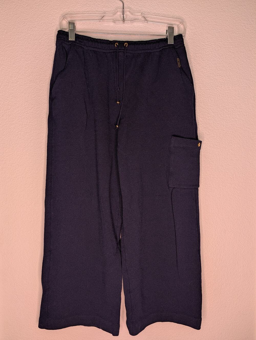 St. John Sport Marie Gray Women's Navy Athletic Trousers S Pockets Nautical Prep